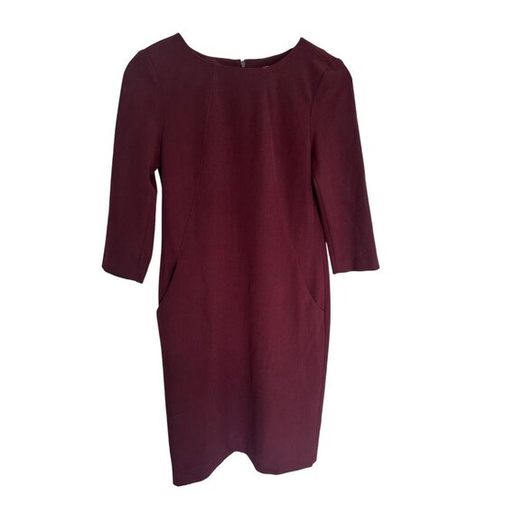 M.M. LAFLEUR New York Burgundy Dress Size 2 Classic Career Work Capsule Pockets - Picture 1 of 6